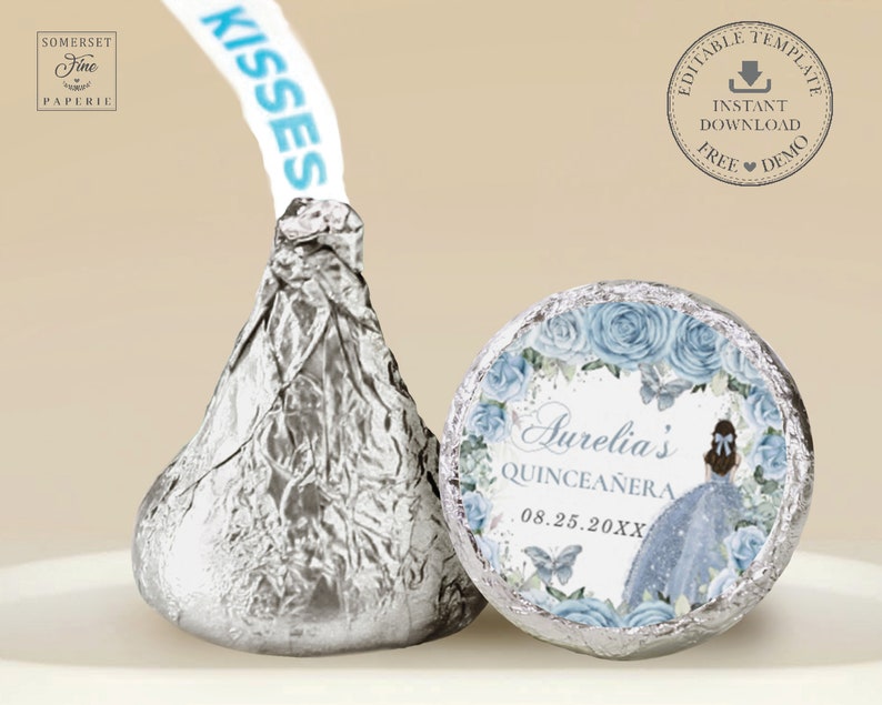 EDITABLE TEMPLATE Hershey's Kisses Round Label Printable - Etsy