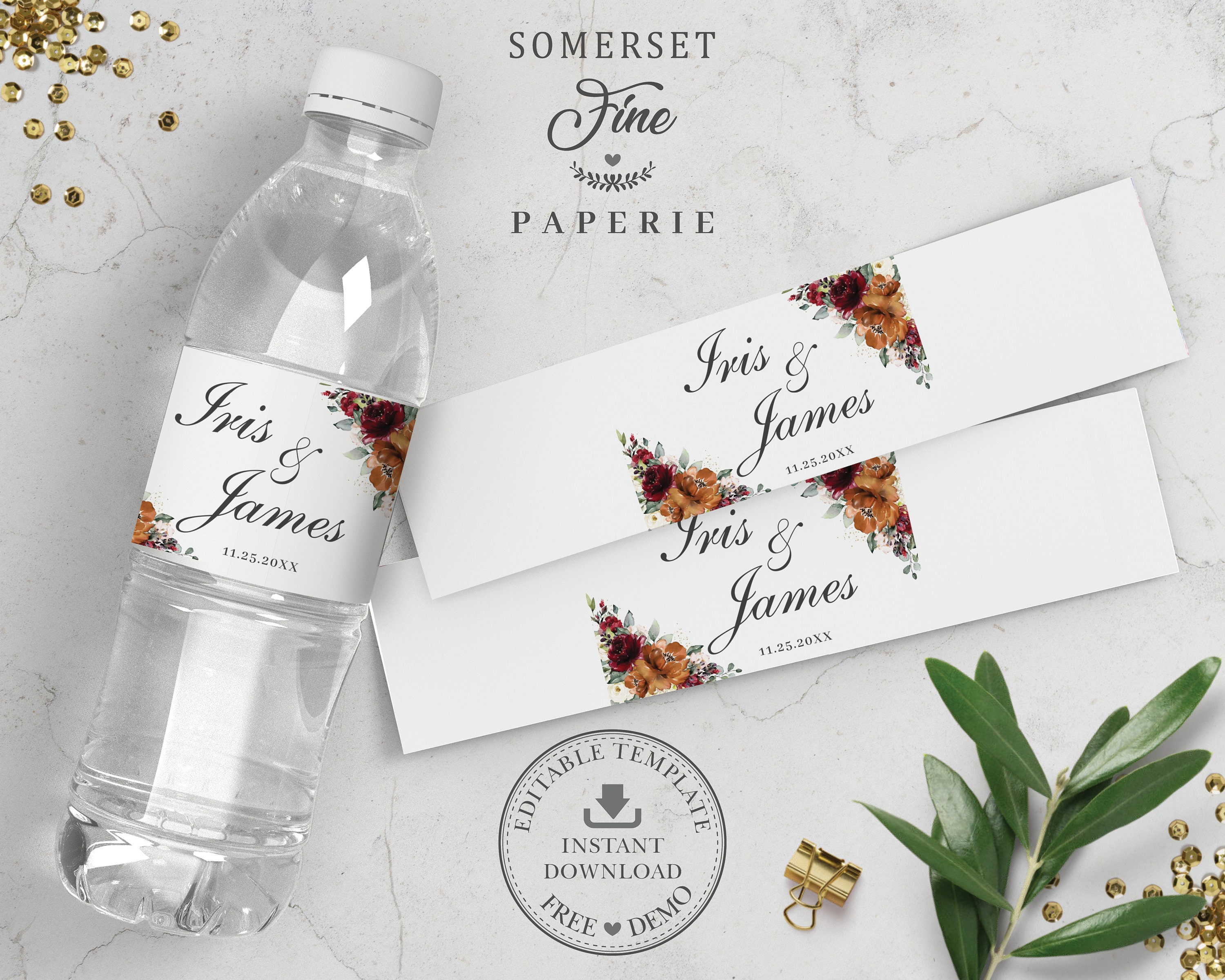Wedding Water Bottle Label Template Wedding Water Bottle Label Template