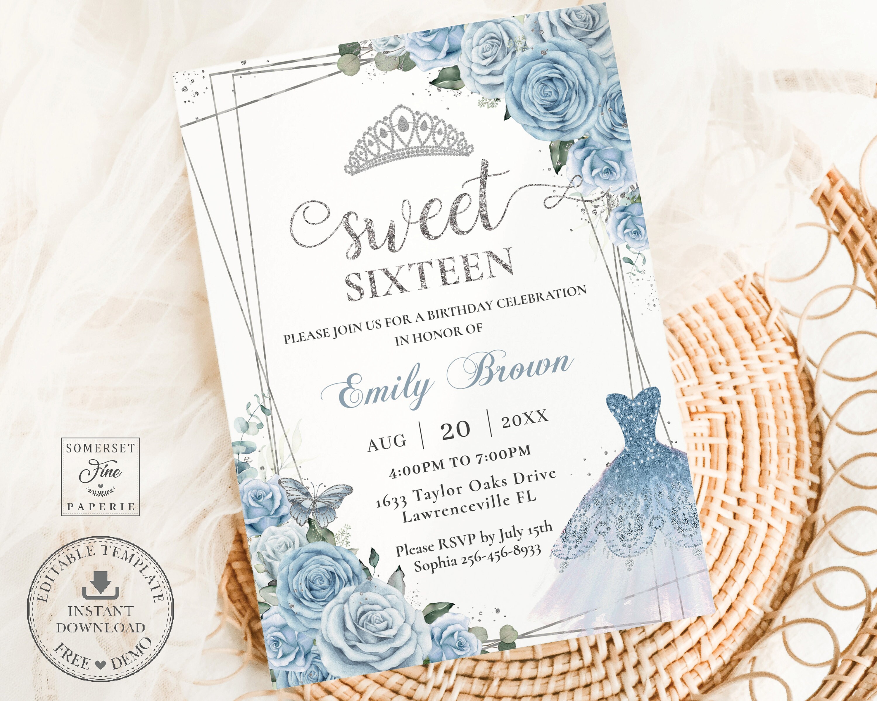 Blue Sweet 16 Gown