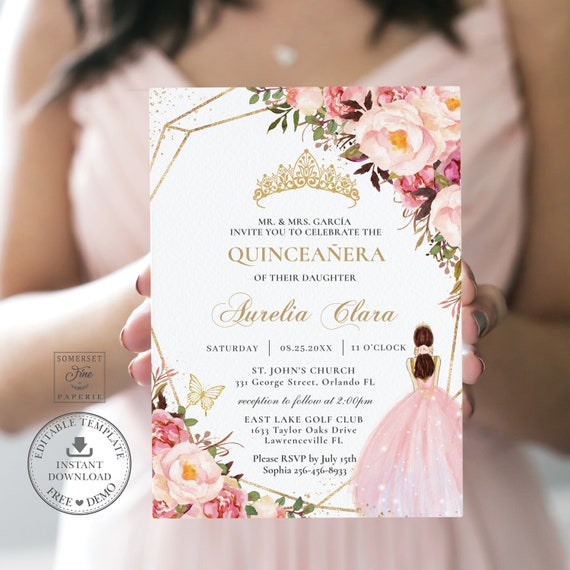 Princess top quinceanera invitations