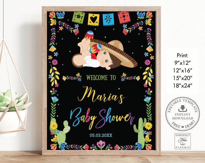 Fiesta Cactus Baby Shower Desert Boy Mexican Blanket Invitation Fiesta ...