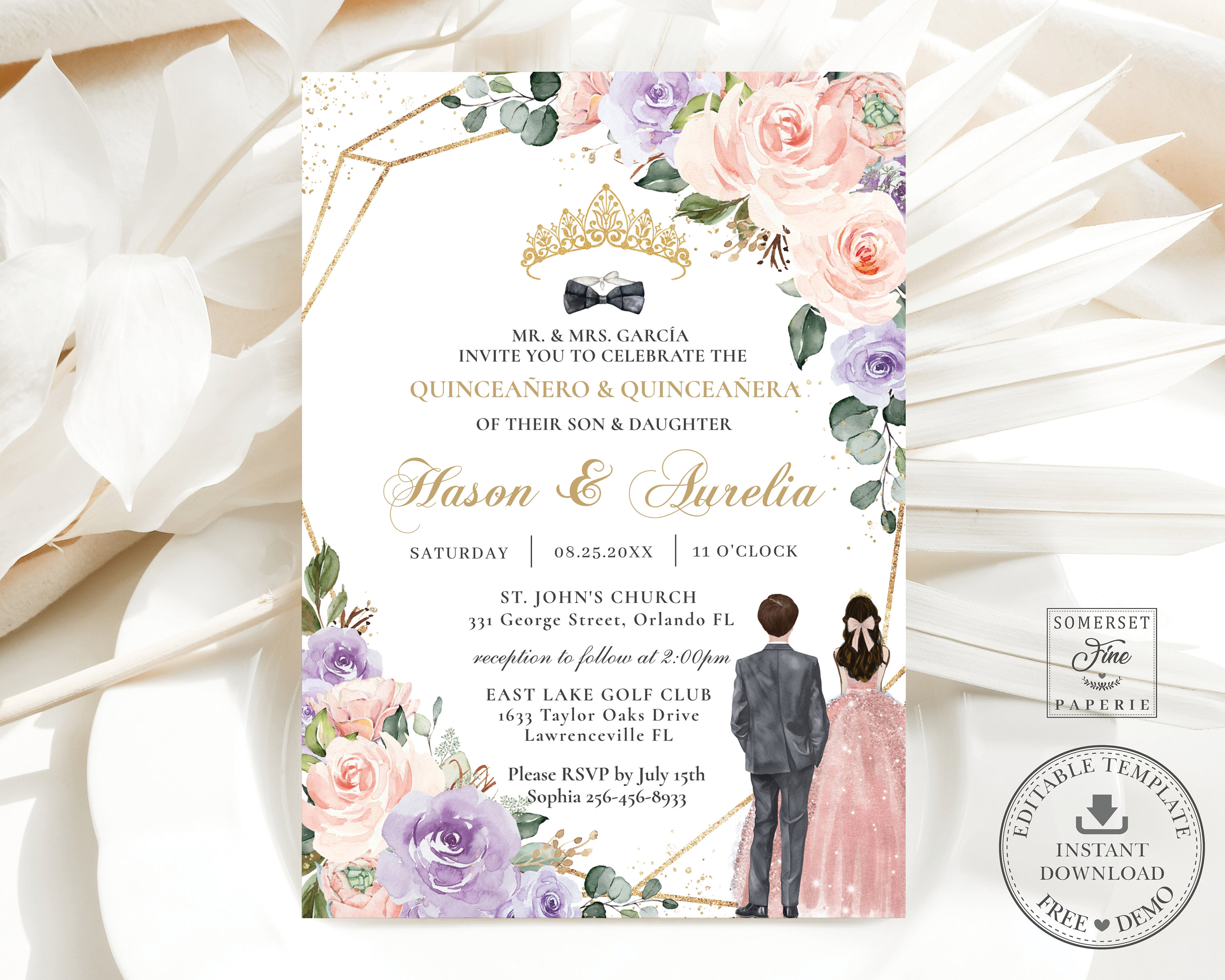 Whitman And Daughter Quinceañera Karte – 17,8x12,7 Cm, Innen Blanko, Zum 15. Geburtstag