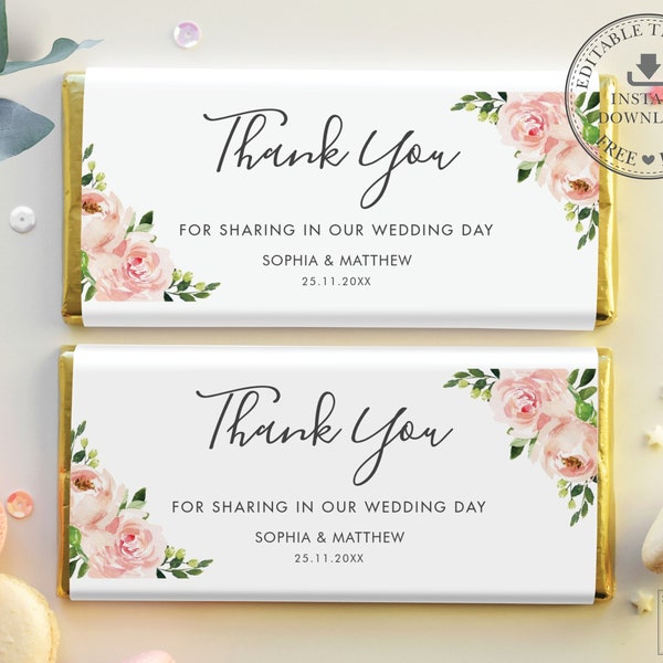 Wedding Chocolate Bar Label INSTANT DOWNLOAD, Candy Bar Wrapper, Hershey, Aldi, Editable Template, Printable, Baby Shower, Birthday, BL1