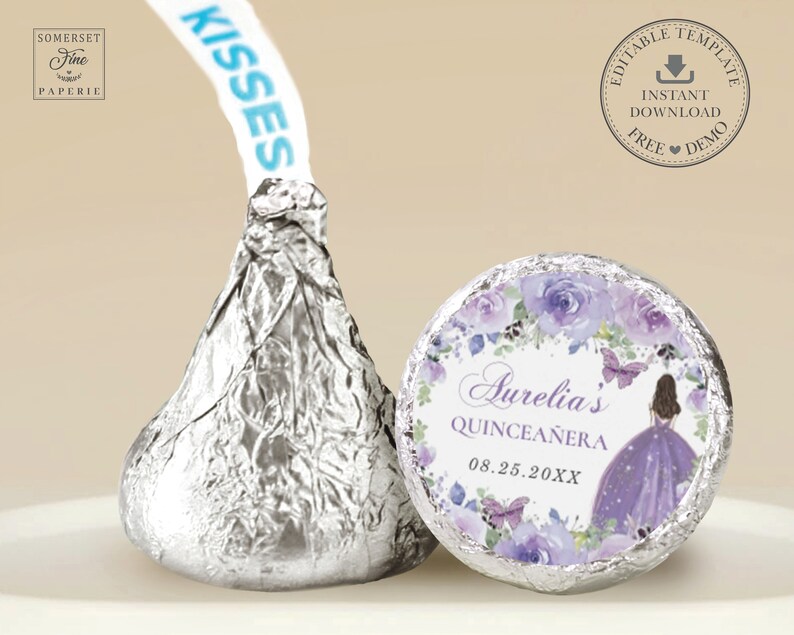 EDITABLE TEMPLATE Hershey's Kisses Round Label Printable - Etsy Australia
