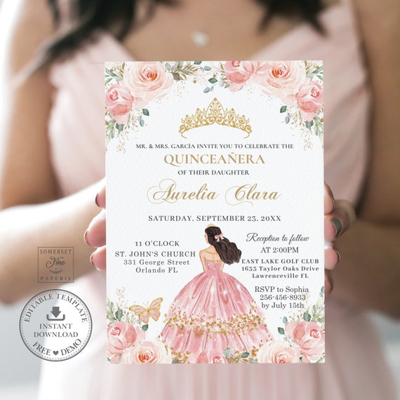 Tiara Quinceañera Invitation