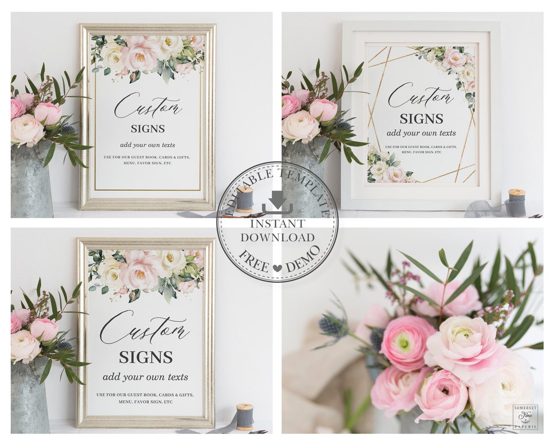 3x Table Top Signs Bundle Set INSTANT DOWNLOAD Wedding Candy Etsy