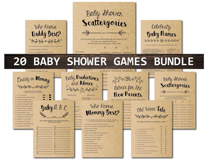 Baby Shower Games Scattergories Scattergories Kraft Paper Etsy Baby Shower Games Scattergories Scattergories Kraft Paper Etsy