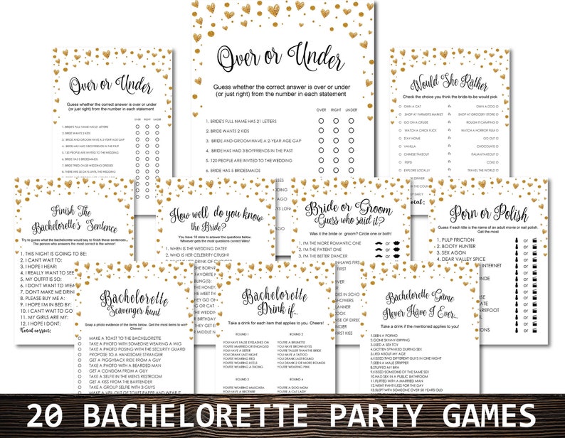 Over or Under Game Bachelorette Games Printable Bachelorette | Etsy