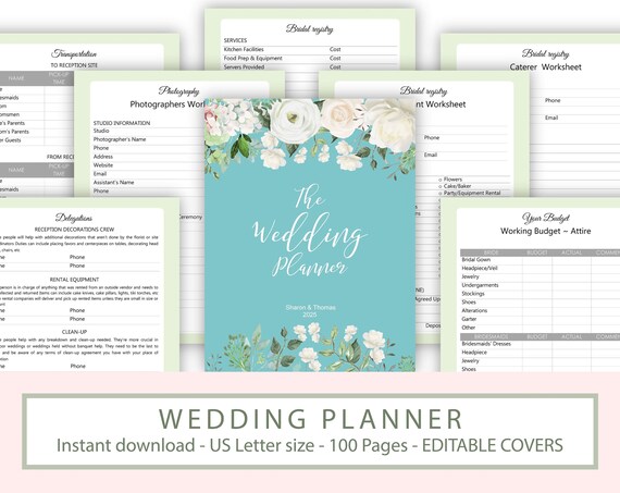 Wedding Planner Printable Wedding Binder Template Wedding | Etsy