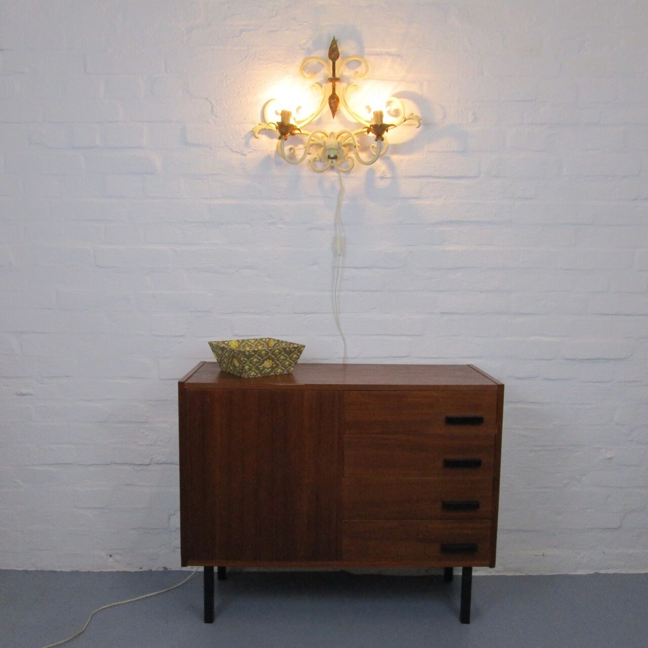 Large Florentine Wall Lamp Venetian Style 50s Brocante Shabby Chic