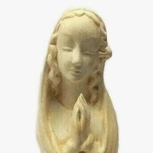 Vintage Praying Hands Virgin Mary Bust Sculpture Statue, Catholic Religious Madonna
