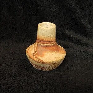 Vintage Nemadji Indian River Pottery Vase Swirl Clay Native American Style Decor