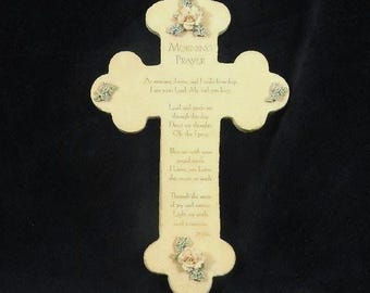 Spiritual Harvest Stone Cross "Moring Prayer" Wall Hanging 1997