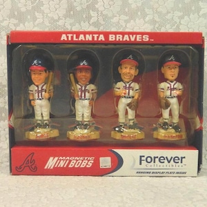 Atlanta Braves Magnetic Mini Bobs Bobblehead Set | Forever Collectibles | Rare MLB Memorabilia
