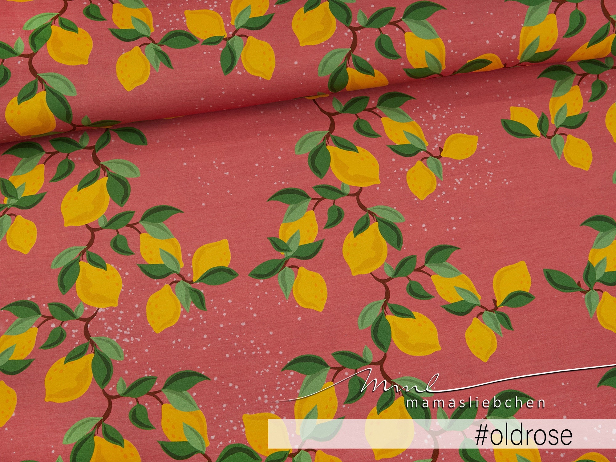 Jersey Fabric Lemon Lemons Pink limonella oldrose Etsy UK