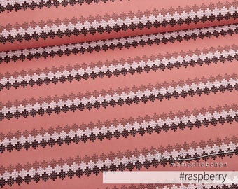 Bio-Sommer-Sweat-Stoff "Zickzack #raspberry" (0,5m) Strick-Muster von mamasliebchen rosa braun Kinder Damen Mädchen