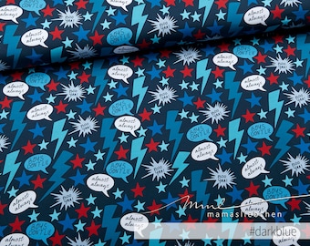 Jersey fabric boys "Boys don't lie #darkblue" 0.5 m for cool guys in dark blue red blue turquoise by mamasliebchen