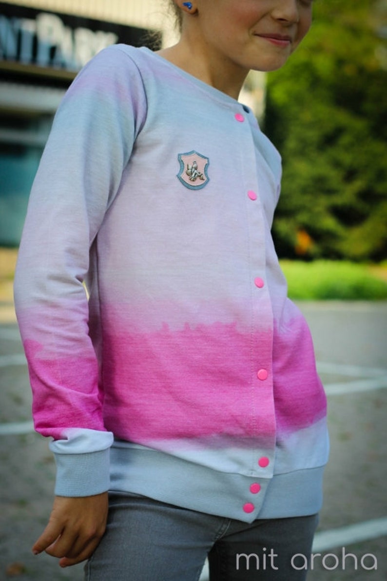 Summer Sweat fabric French Terry watercolor piece prism watercolor #serena 1 panel-0.95 m pink grey pink color gradient water colors