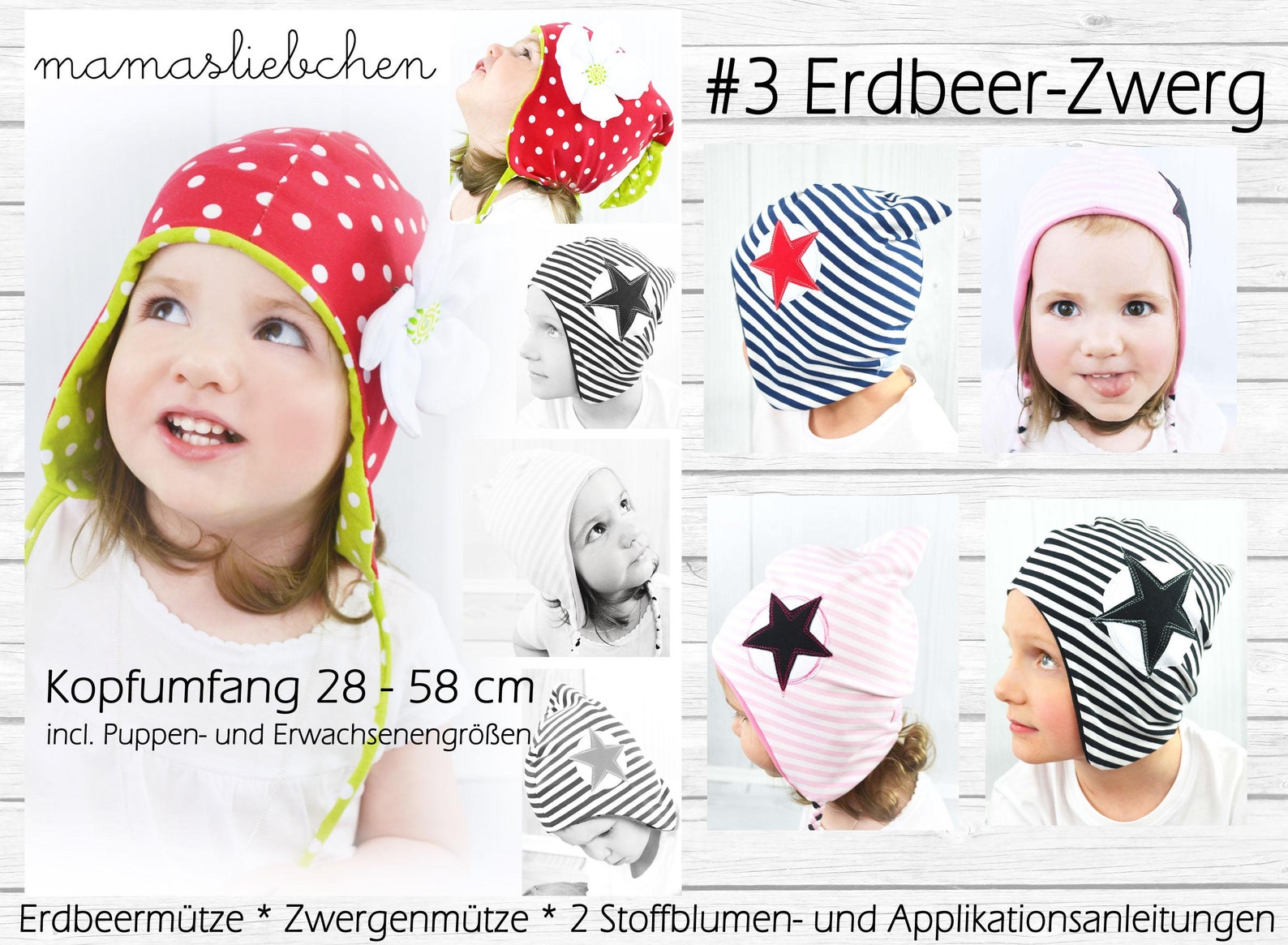 EBook 3 Strawberry Dwarf Sewing Pattern Hat Kids | Etsy