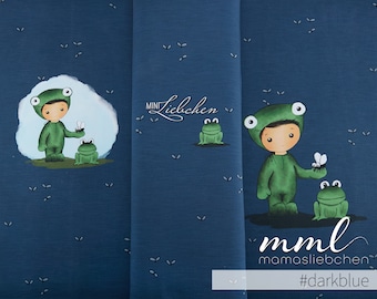 Jersey fabric children frog child "Friedoln #darkblue" (1 panel, approx. 0.8 m) blue dark blue by mamasliebchen