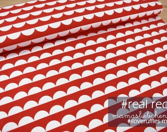 Jersey-Stoff für Kinder und Damen mit Halbkreisen "ruffles mini #real red" rot (0,5m) von mamasliebchen
