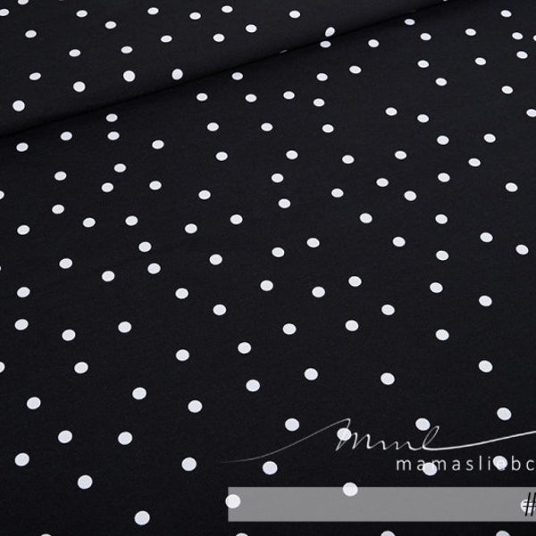 Jersey fabric "rockabilly dots #black" (0.5 m) black dotdots