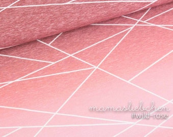 Jersey-Stoff "Verlaufs-shapelines #wild-rose" 0,5m rosa Linien