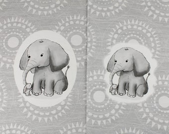 Jersey-Stoff "jaspal & suri #gray grau (ca 0,65m) Elefant Hase