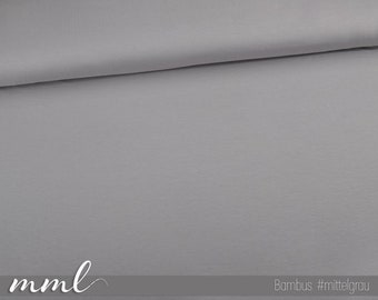 Bambus-Jersey Stoff " #mittelgrau" (0,25m) grau uni unifarben für Mädchen Damen Jungs Männer von mamasliebchen