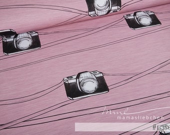 Jersey fabric Camera "photogenic #rose" (0.5 M) Pink