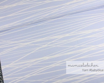 Jersey fabric stripe "Yarn #babyblue" light blue blue 0.5 m