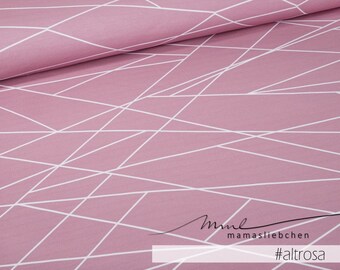 Sommer-Sweat-Stoff French Terry Geo-Linien "Kombi-shapelines #altrosa" 0,5m rosa von mamasliebchen