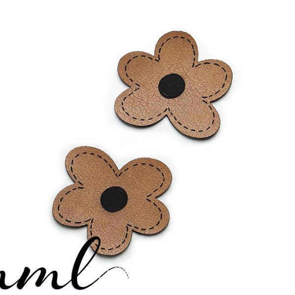 Label for sewing leather "#Blume" flower imitation leather label sewing label by mamasliebchen