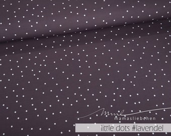 Jersey-Stoff mit Punkten Punkte lila lavendel flieder weiss  "little dots #lavender" 0,5m Kinder Damen von mamasliebchen