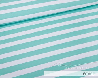 Jersey-Stoff breite Streifen gestreift in mint weiss "stripes #mint" (0,5 m) von mamasliebchen