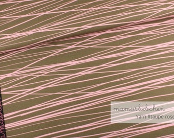 Jersey fabric stripe "Yarn #taupe rose" brown pink 0.5 m