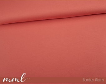 Bambus-Jersey Stoff " #lachs" (0,25m) lachsfarben lachsrot uni unifarben für Mädchen Damen Jungs Männer von mamasliebchen