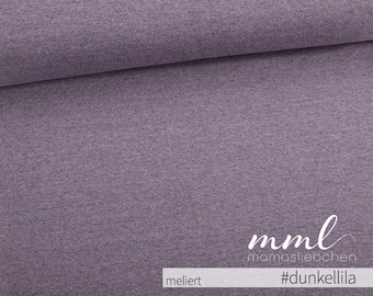 Bündchen-Stoff "Basic meliert #dunkellila" 0,25m lila violett