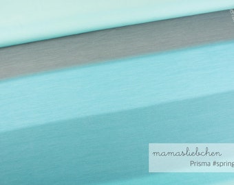 Jersey-Stoff aquarell Meterware "prisma #spring " (0,95 m) blau grau Farbverlauf Wasserfarben