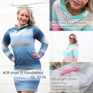 EBook E-Book sewing instructions for a women's dress including hoodie "#28 smart fit hoodie-dress woman" (32-56) (A4, A0 and beamer file)
