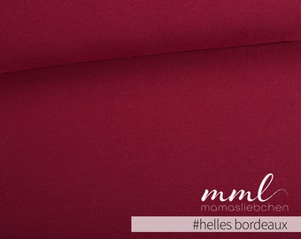 Bündchen-stoff unicolore « bordeaux clair » (0,25 m) rouge rouge rouge