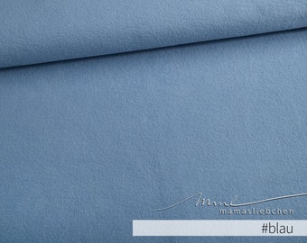Fleece-Stoff Baumwolle Baumwollfleece "uni #blau" unifarben babyblau (0,5m)