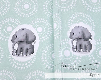 Jersey-Stoff Elefanten Elefant Hase "jaspal & suri #mint (ca 0,65m)