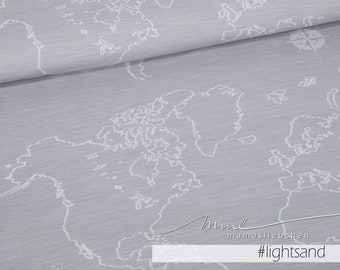 Jersey fabric "one world #light sand" NEW (1 panel, about 0.55 m) (Bio-Jersey) beige