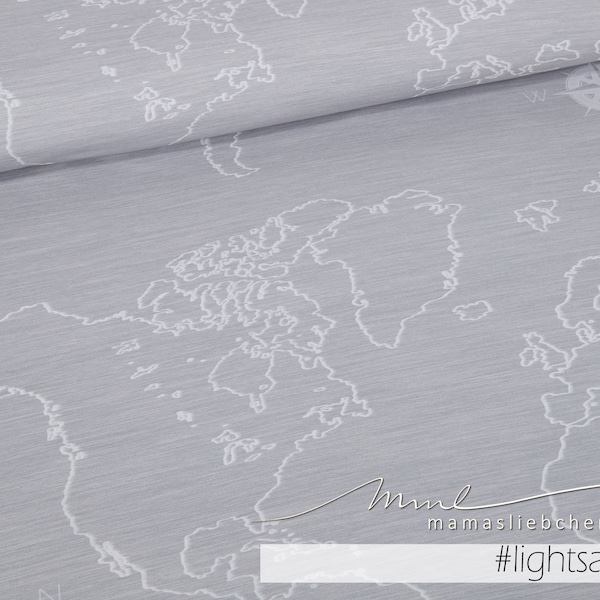 Jersey tissu « one world #light sable » NEW (1 panneau, environ 0,55 m) beige (Jersey biologique)