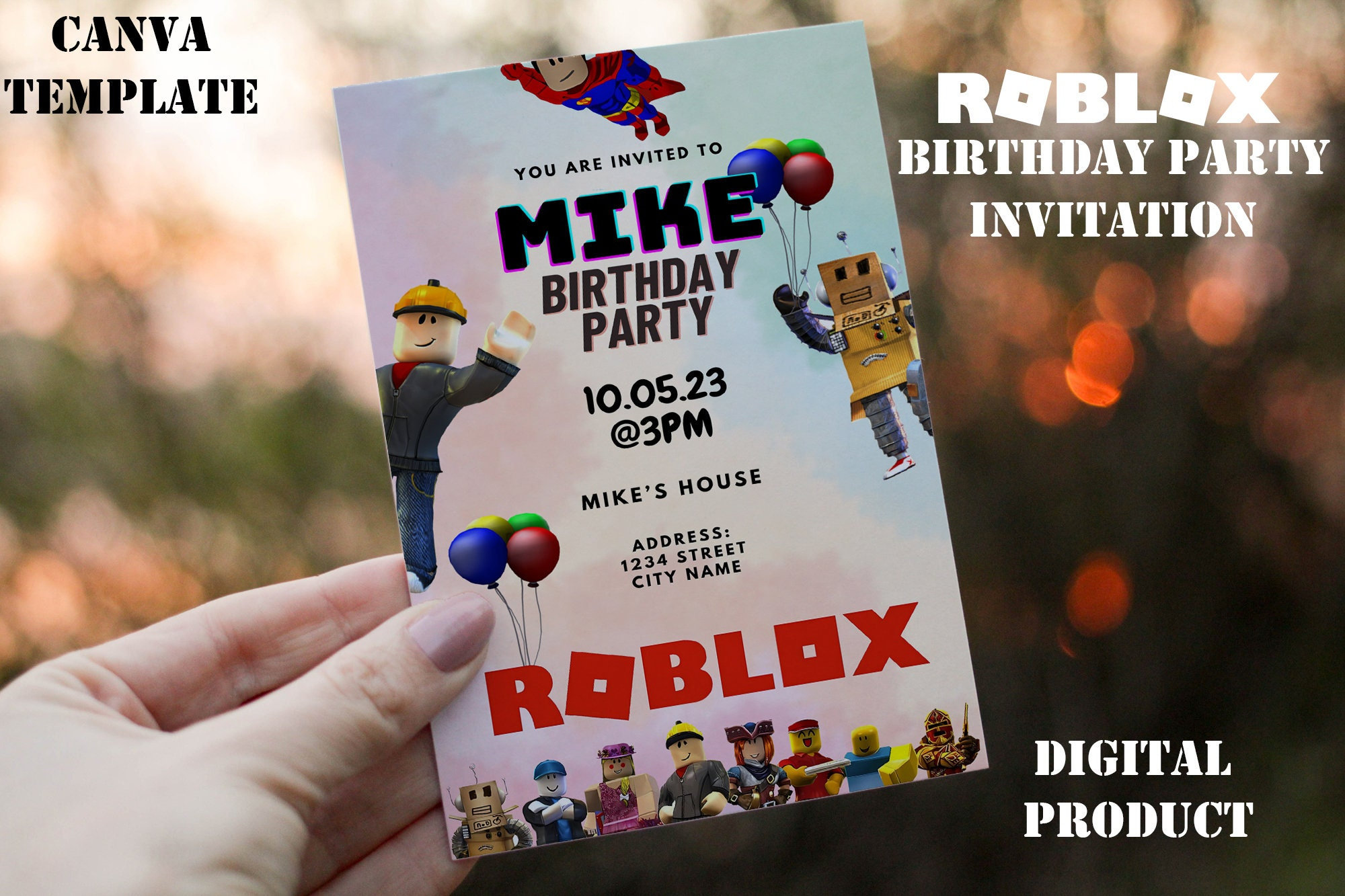 40pcs Thème Carte D'invitation - simyron Carte Invitation Enfant, ROBLOX  Thème D'invitation Cards Anniversaire Remplir, Fête D'anniversaire  Enfants-ROBLOX : : Cuisine et Maison