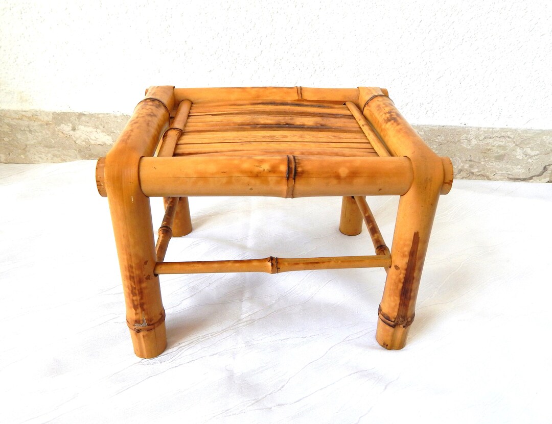 Small Flower Stool Rattan Vintage 80s Flower Stand Flower Column Old ...