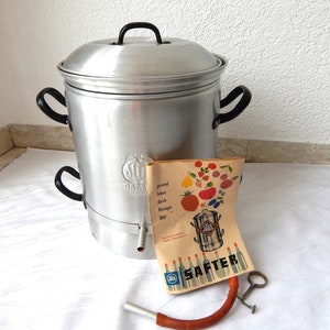Entsafter Vintage alt Einkochtopf Wecktopf 1950er 1970er Einkocher Emailletopf Stellerisiertopf Blumentopf