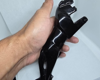 2 x 1 Pantera de Obsidiana Negra de Teotihuacan Messico / 20 cm