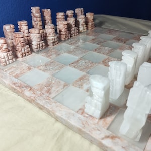 OHNE!!!! Onyx Schach Set verschiedene Farben!!! BRETT BRETT 35 x 35 CM